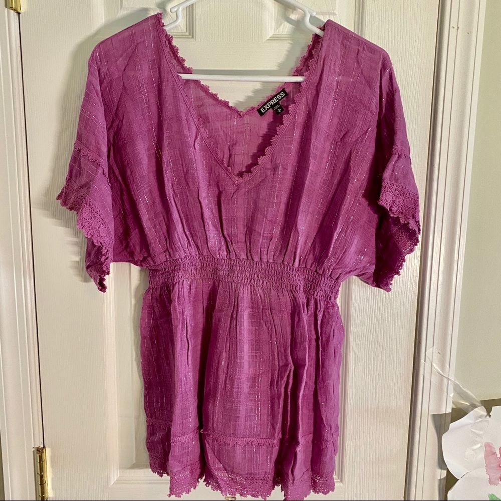 Express Lavender Empire Waist Top - EUC - Medium